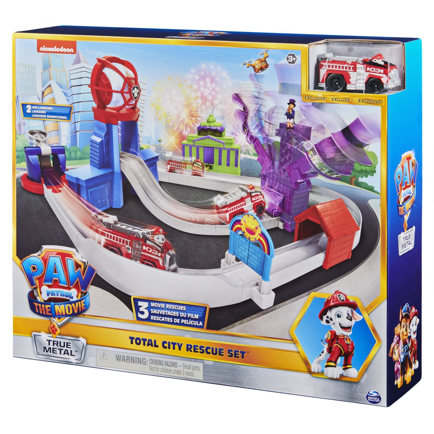 Kado tip feestdagen: de PAW Patrol True Metal Red Avonturenstad Racebaan Speelset