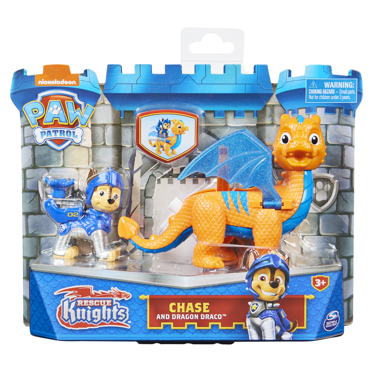 PAW Patrol Rescue Knights - Actiefigurenset met Chase en Draak Draco