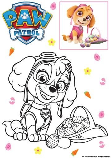 PAW Patrol Pasen kleurplaten