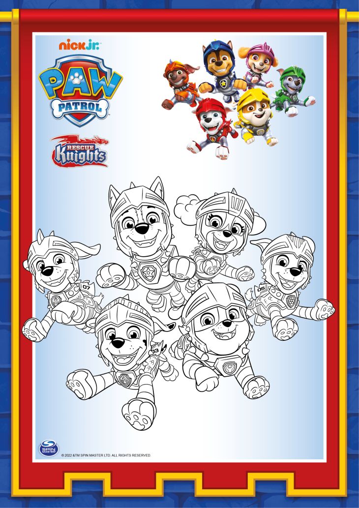 PAW Patrol Rescue Knights kleurplaten