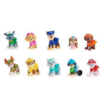 PAW Patrol 10e verjaardag - Alle poten aan dek-cadeauset met 10 PAW Patrol-speelfiguren